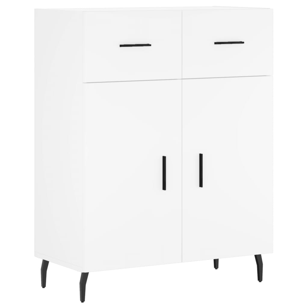 vidaXL Witrynka, biała, 69,5x34x180 cm, materiał drewnopochodny