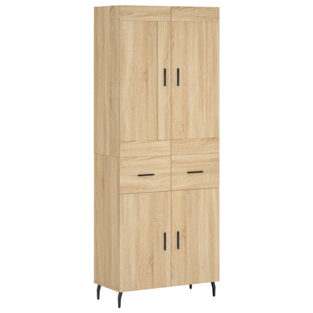 vidaXL Witrynka, dąb sonoma, 69,5x34x180 cm, materiał drewnopochodny