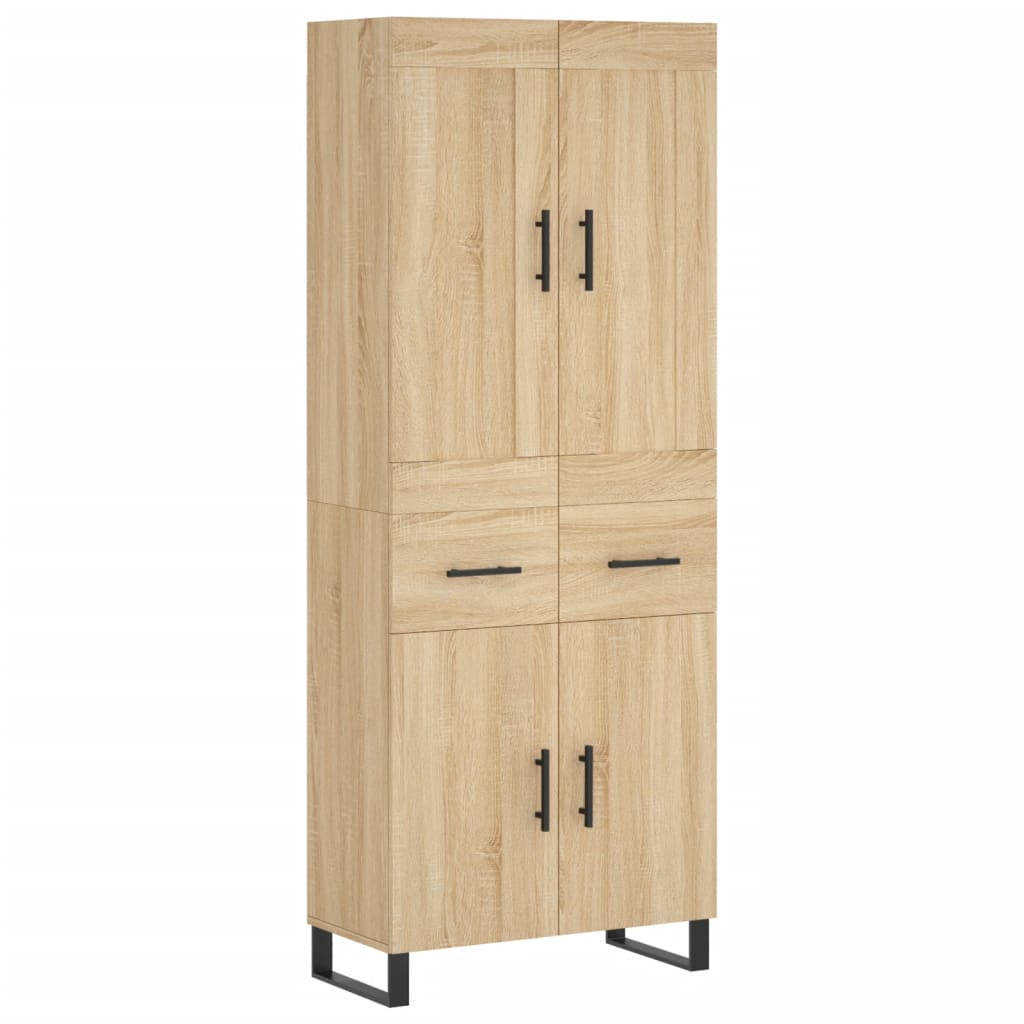 vidaXL Witrynka, dąb sonoma, 69,5x34x180 cm, materiał drewnopochodny