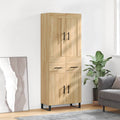 vidaXL Witrynka, dąb sonoma, 69,5x34x180 cm, materiał drewnopochodny
