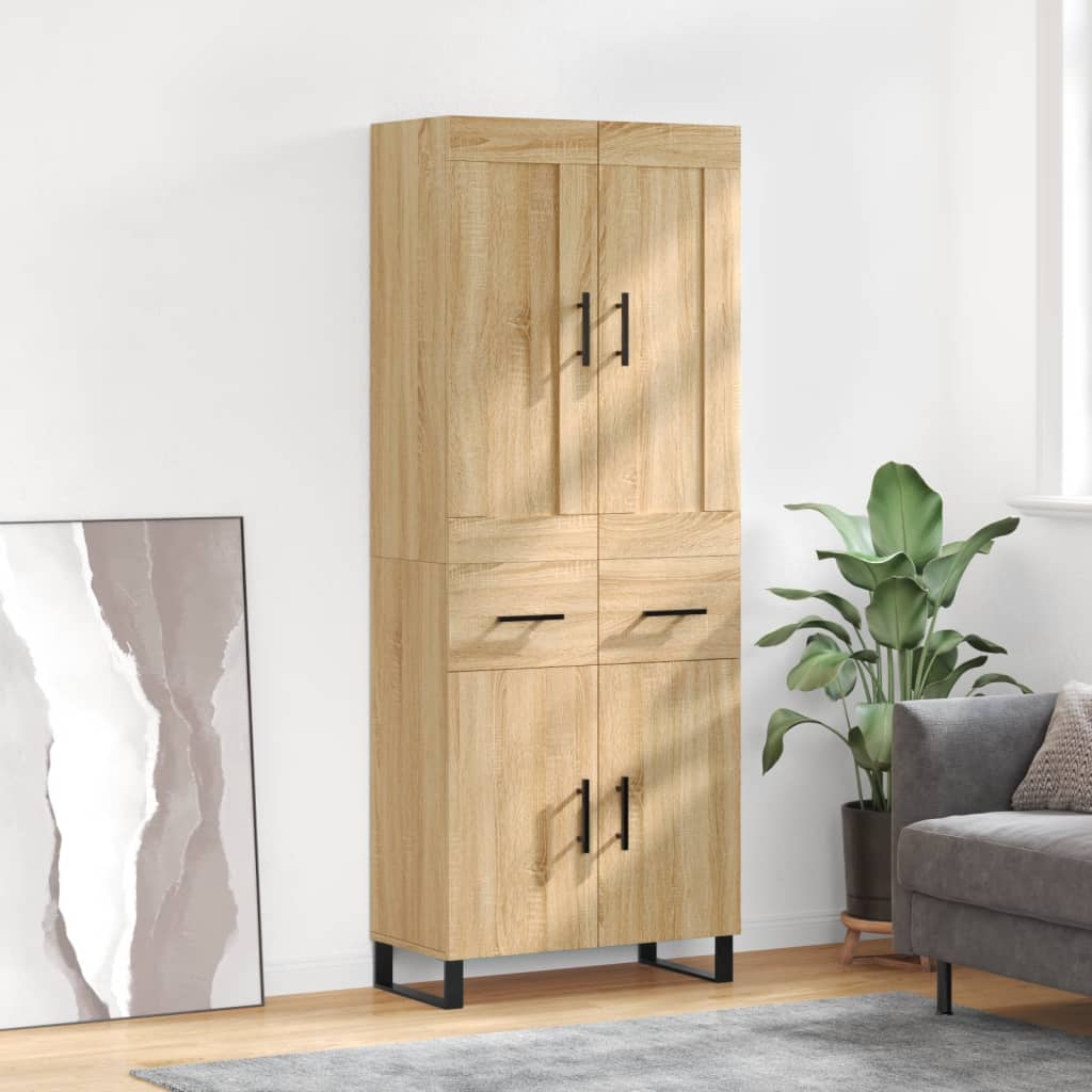 vidaXL Witrynka, dąb sonoma, 69,5x34x180 cm, materiał drewnopochodny