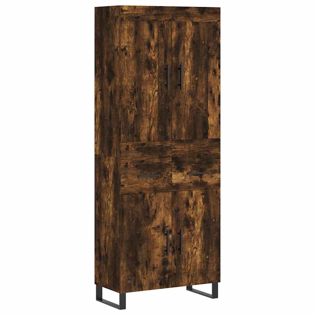 vidaXL Witrynka przydymiony dąb 69,5x34x180 cm materiał drewnopochodny