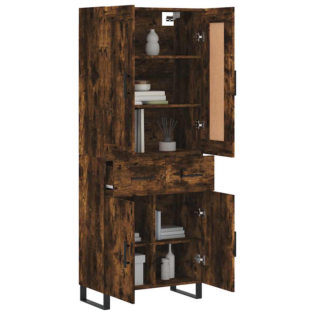 vidaXL Witrynka przydymiony dąb 69,5x34x180 cm materiał drewnopochodny
