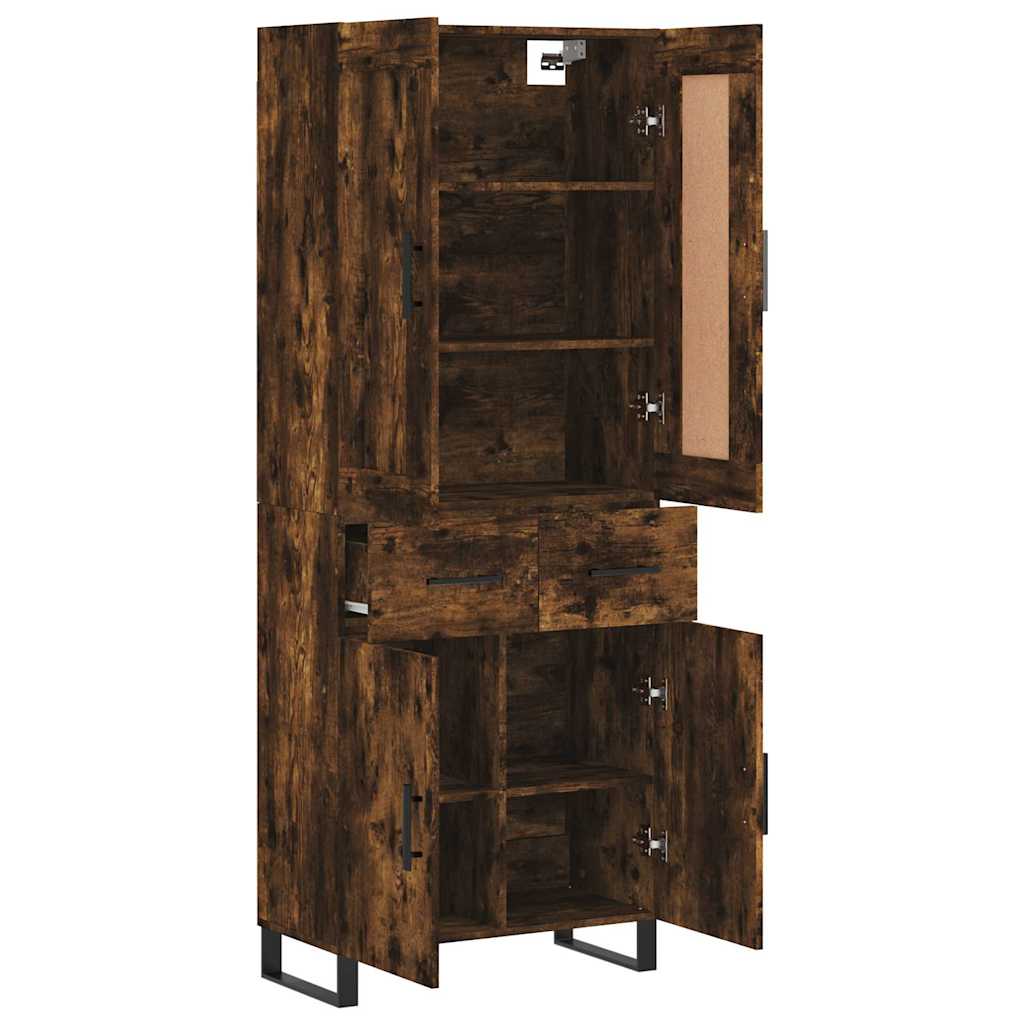 vidaXL Witrynka przydymiony dąb 69,5x34x180 cm materiał drewnopochodny