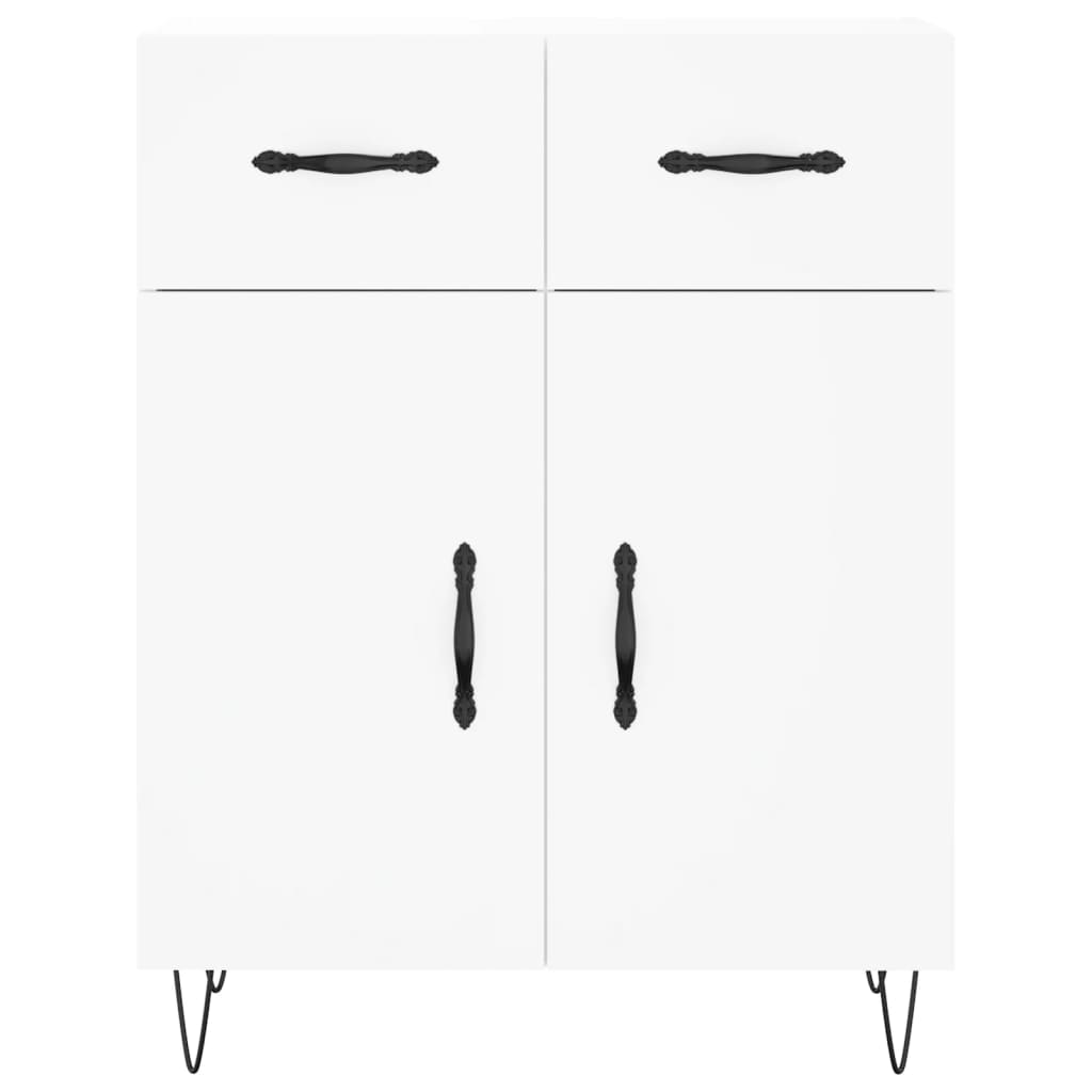 vidaXL Witrynka, biała, 69,5x34x180 cm, materiał drewnopochodny
