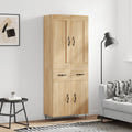 vidaXL Witrynka, dąb sonoma, 69,5x34x180 cm, materiał drewnopochodny
