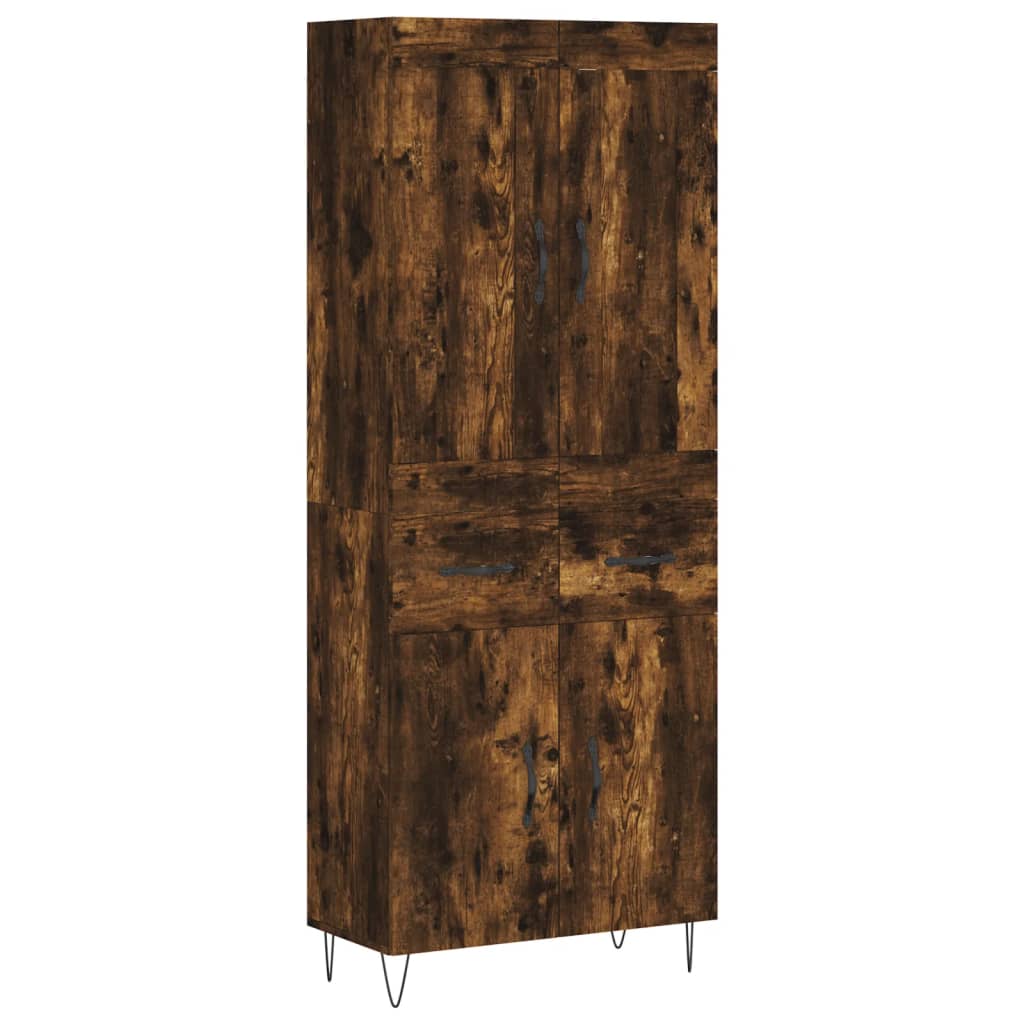 vidaXL Witrynka przydymiony dąb 69,5x34x180 cm materiał drewnopochodny