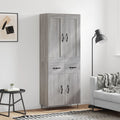vidaXL Witrynka szary dąb sonoma 69,5x34x180cm materiał drewnopochodny