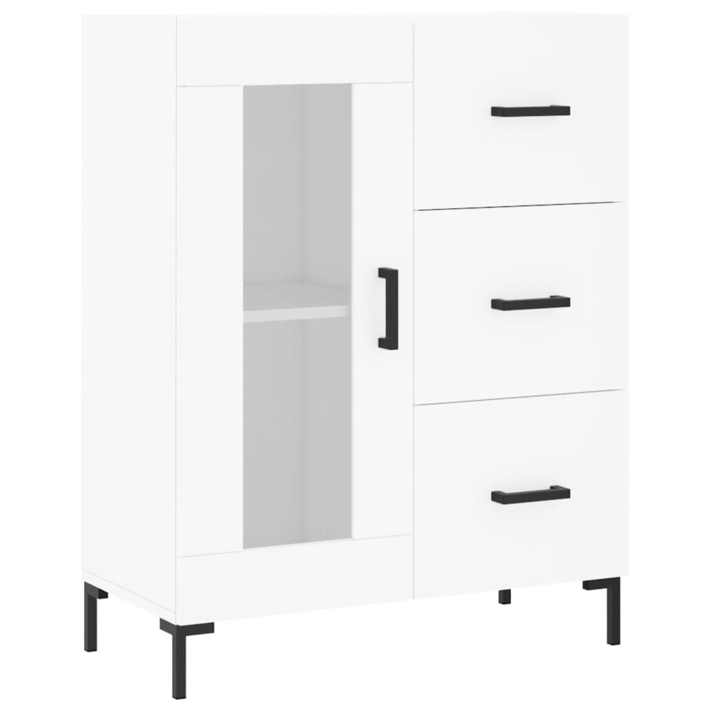 vidaXL Witrynka, biała, 69,5x34x180 cm, materiał drewnopochodny