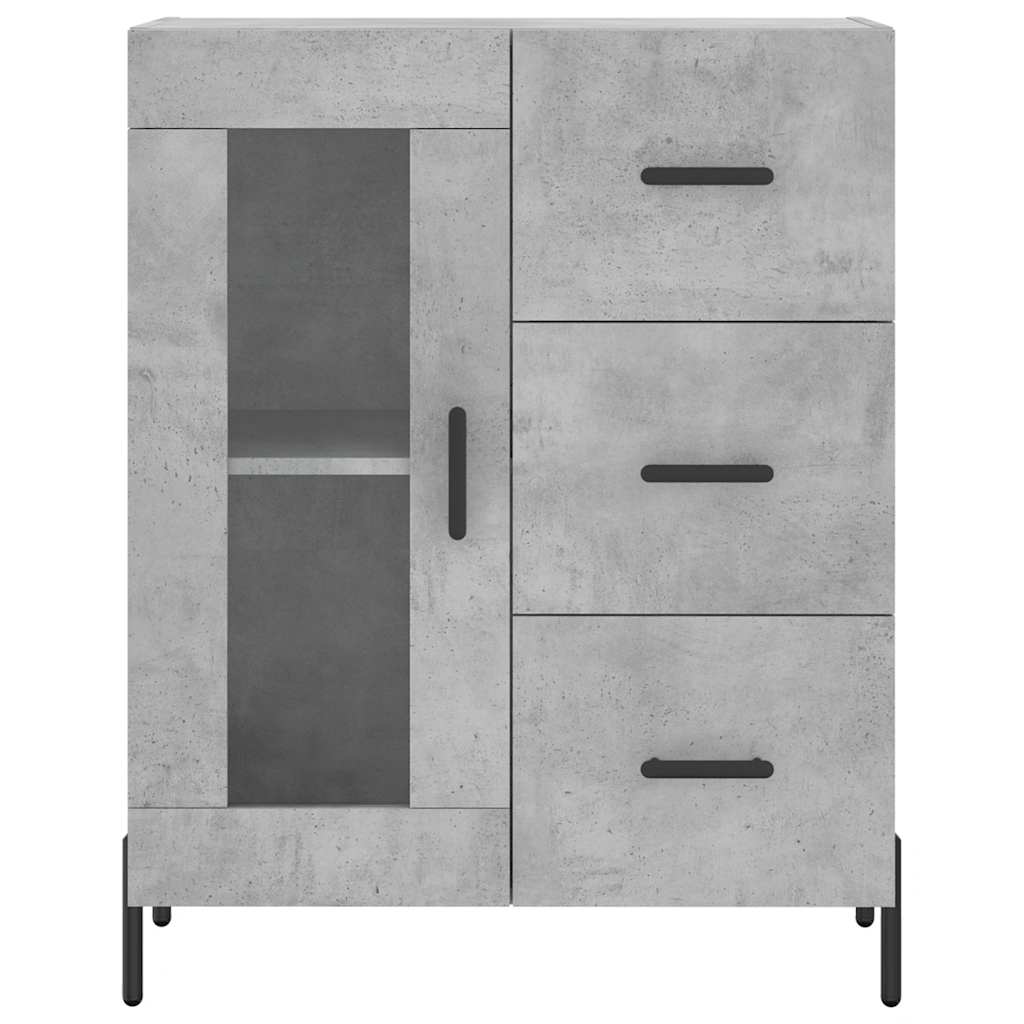 vidaXL Witrynka, szarość betonu 69,5x34x180 cm materiał drewnopochodny