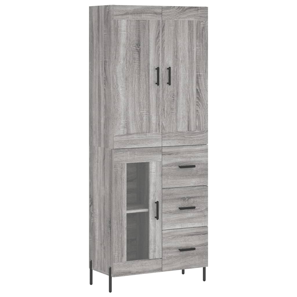 vidaXL Witrynka szary dąb sonoma 69,5x34x180cm materiał drewnopochodny