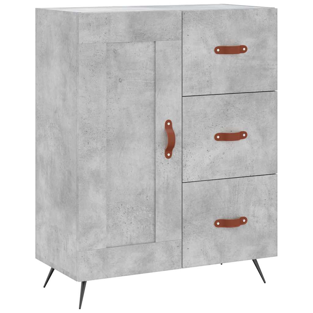 vidaXL Witrynka, szarość betonu 69,5x34x180 cm materiał drewnopochodny