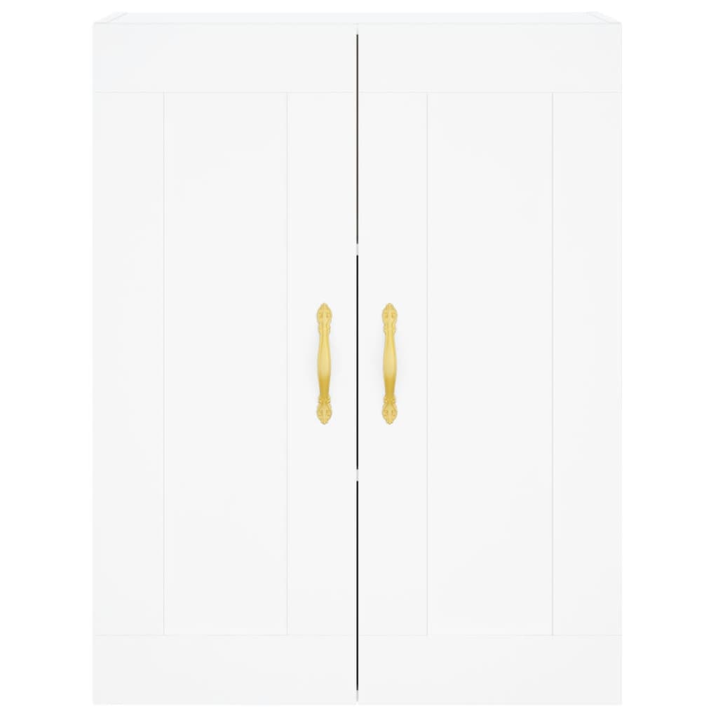 vidaXL Witrynka, biała, 69,5x34x180 cm, materiał drewnopochodny