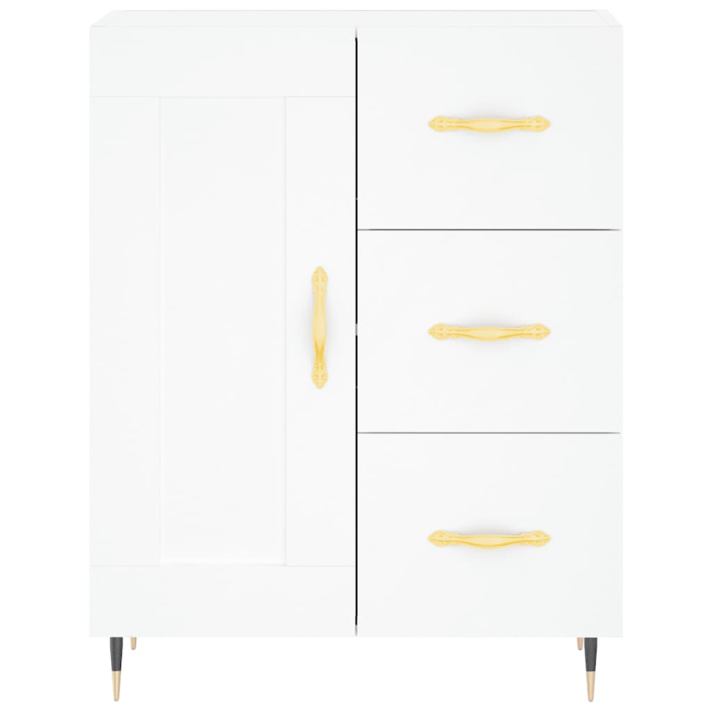 vidaXL Witrynka, biała, 69,5x34x180 cm, materiał drewnopochodny