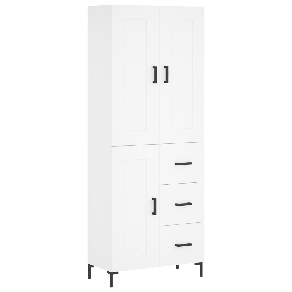 vidaXL Witrynka, biała, 69,5x34x180 cm, materiał drewnopochodny