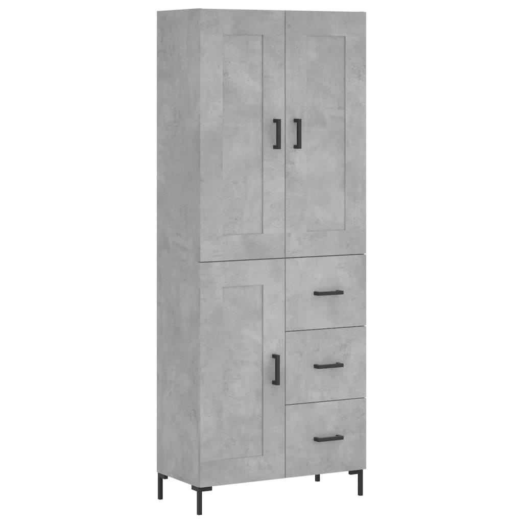 vidaXL Witrynka, szarość betonu 69,5x34x180 cm materiał drewnopochodny