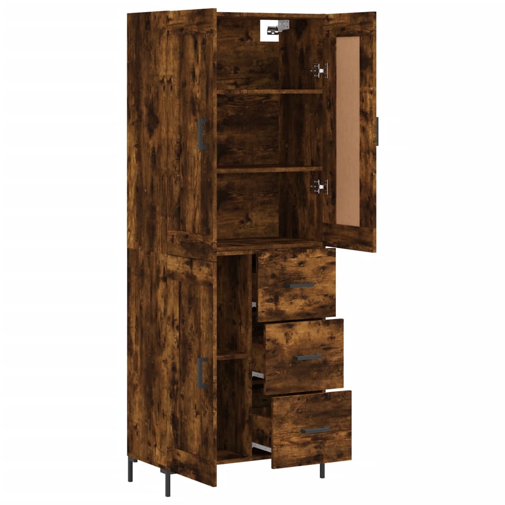 vidaXL Witrynka przydymiony dąb 69,5x34x180 cm materiał drewnopochodny