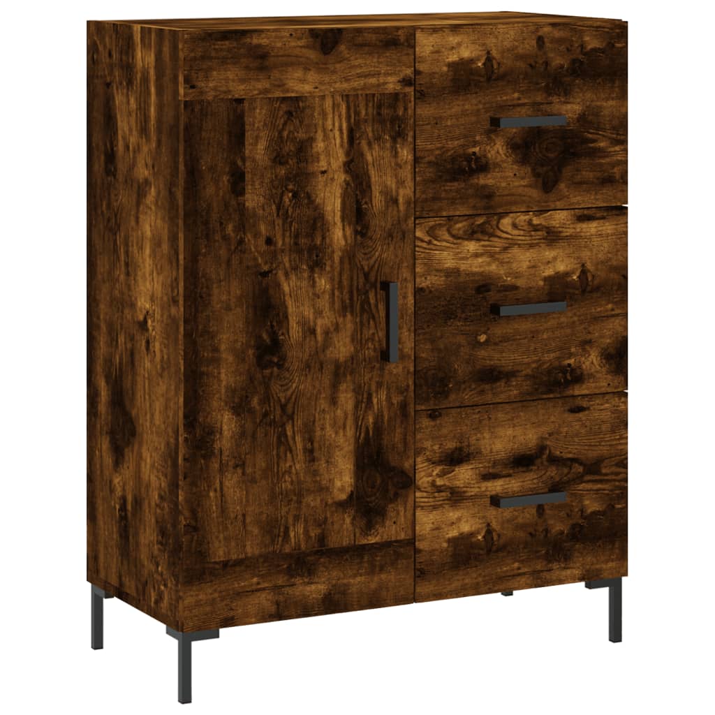 vidaXL Witrynka przydymiony dąb 69,5x34x180 cm materiał drewnopochodny