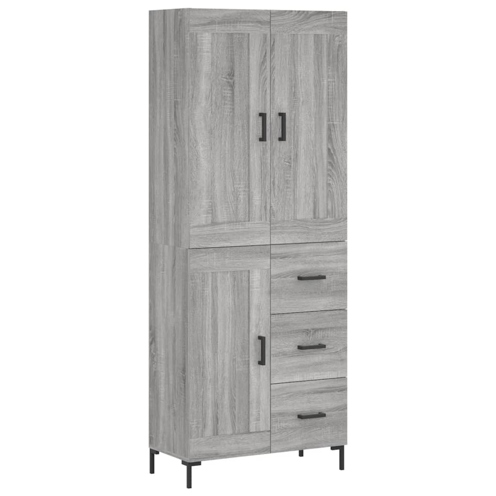 vidaXL Witrynka szary dąb sonoma 69,5x34x180cm materiał drewnopochodny