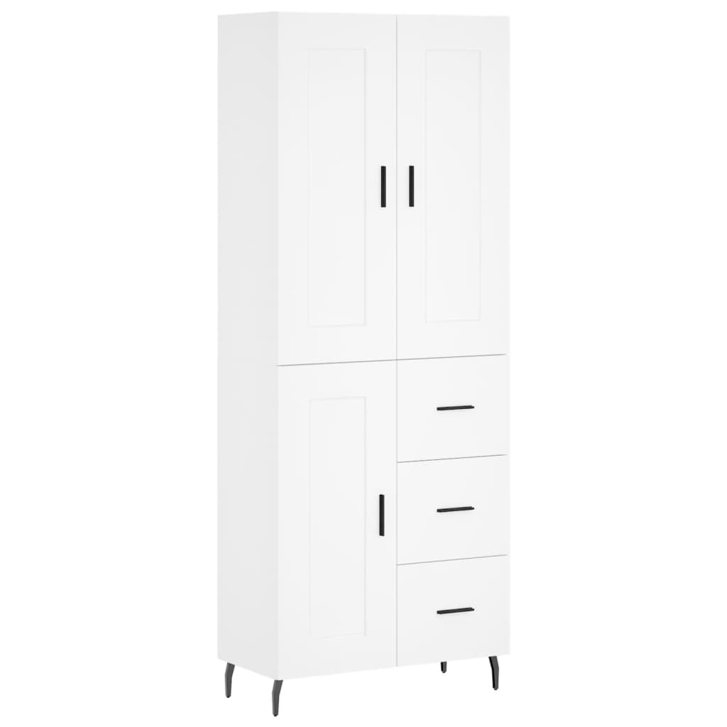 vidaXL Witrynka, biała, 69,5x34x180 cm, materiał drewnopochodny