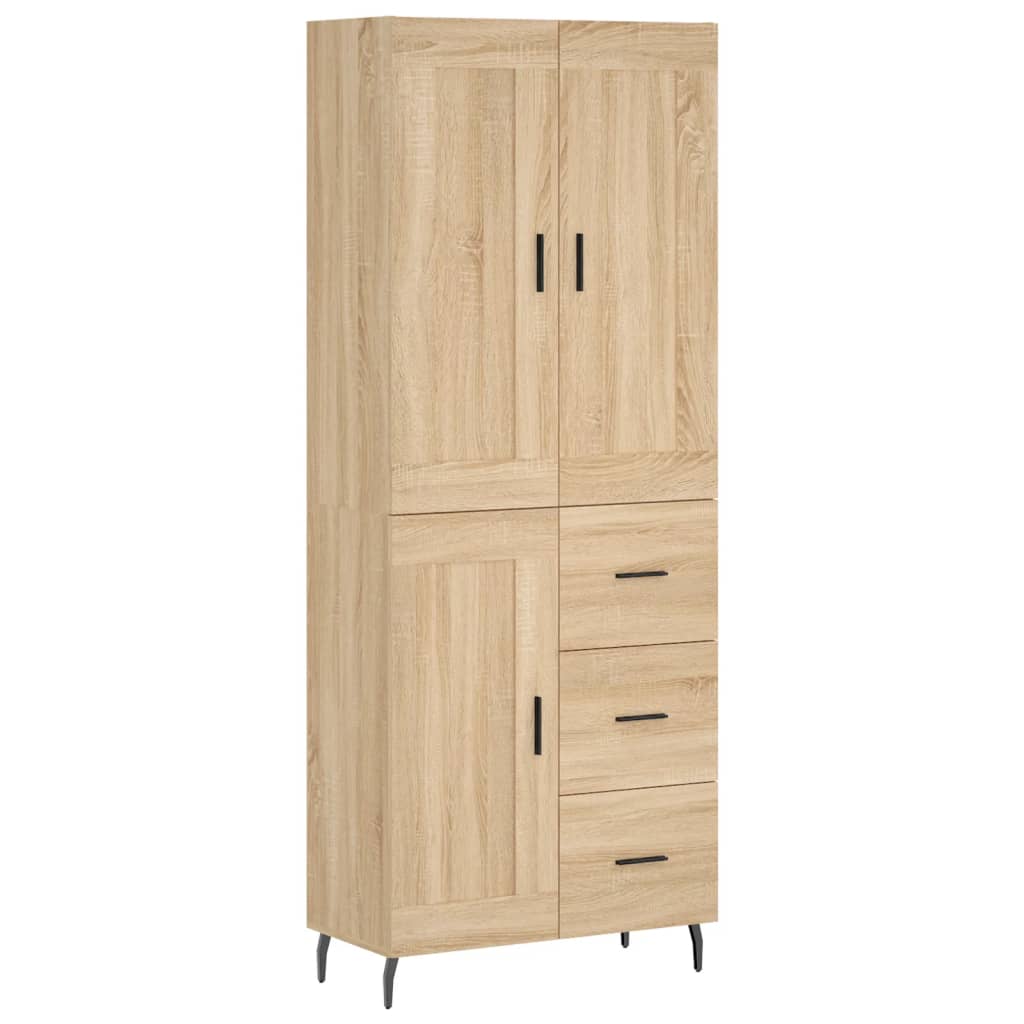 vidaXL Witrynka, dąb sonoma, 69,5x34x180 cm, materiał drewnopochodny