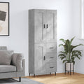vidaXL Witrynka, szarość betonu 69,5x34x180 cm materiał drewnopochodny