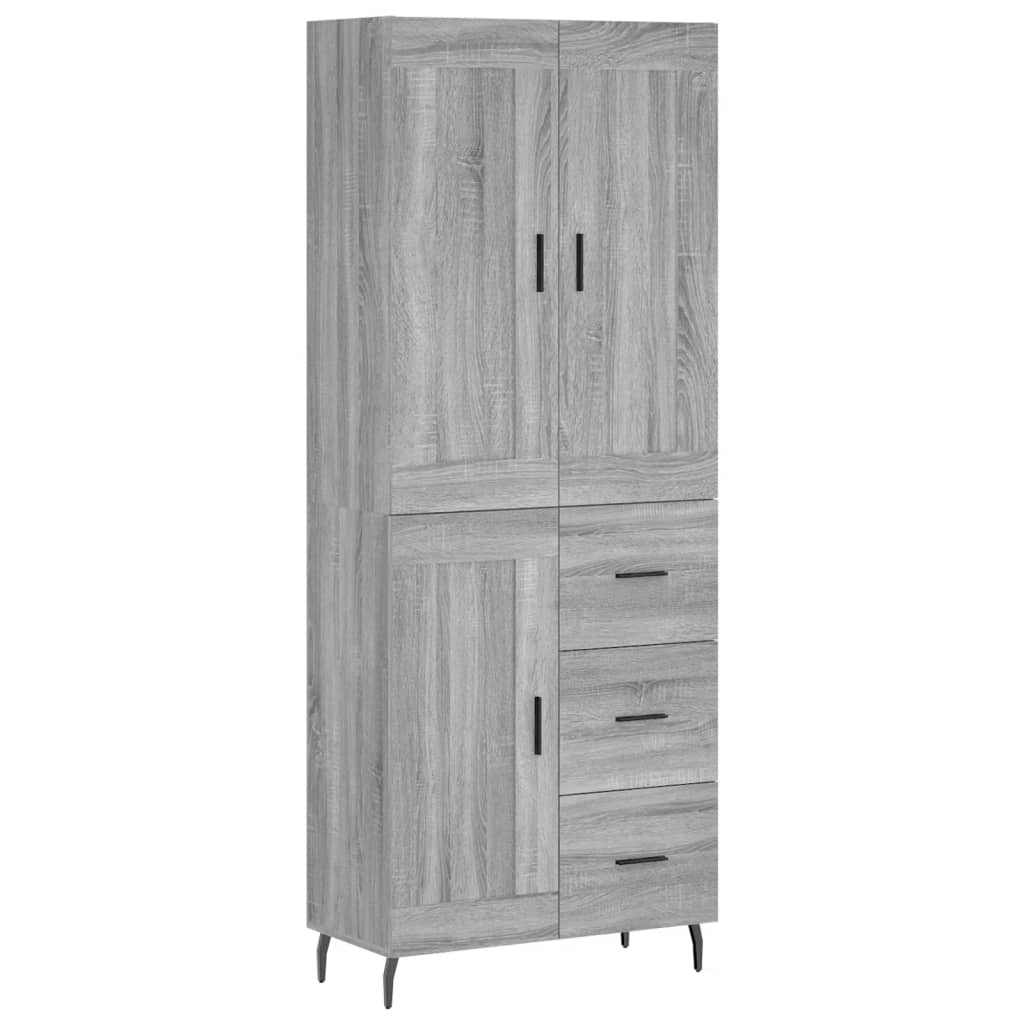 vidaXL Witrynka szary dąb sonoma 69,5x34x180cm materiał drewnopochodny
