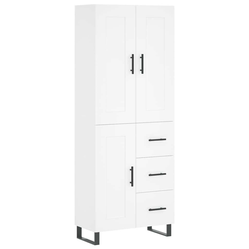 vidaXL Witrynka, biała, 69,5x34x180 cm, materiał drewnopochodny