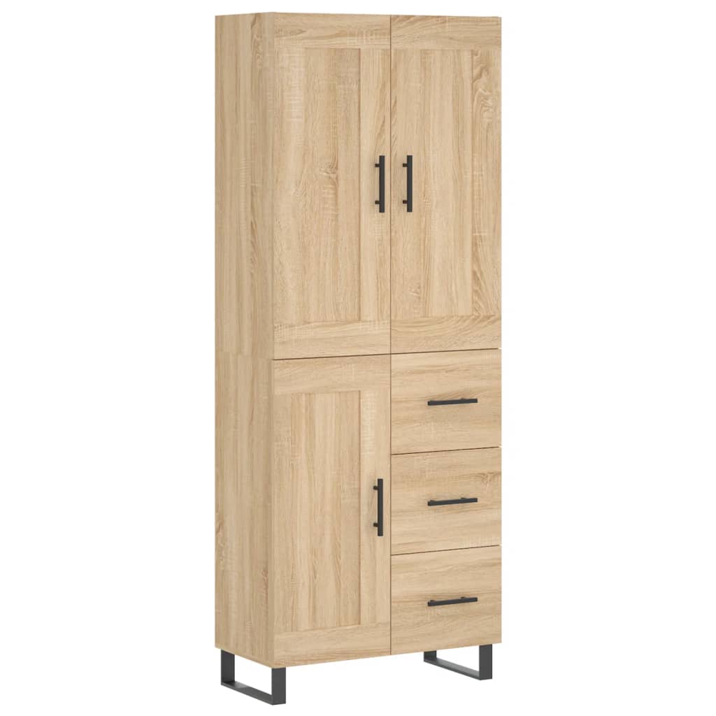 vidaXL Witrynka, dąb sonoma, 69,5x34x180 cm, materiał drewnopochodny
