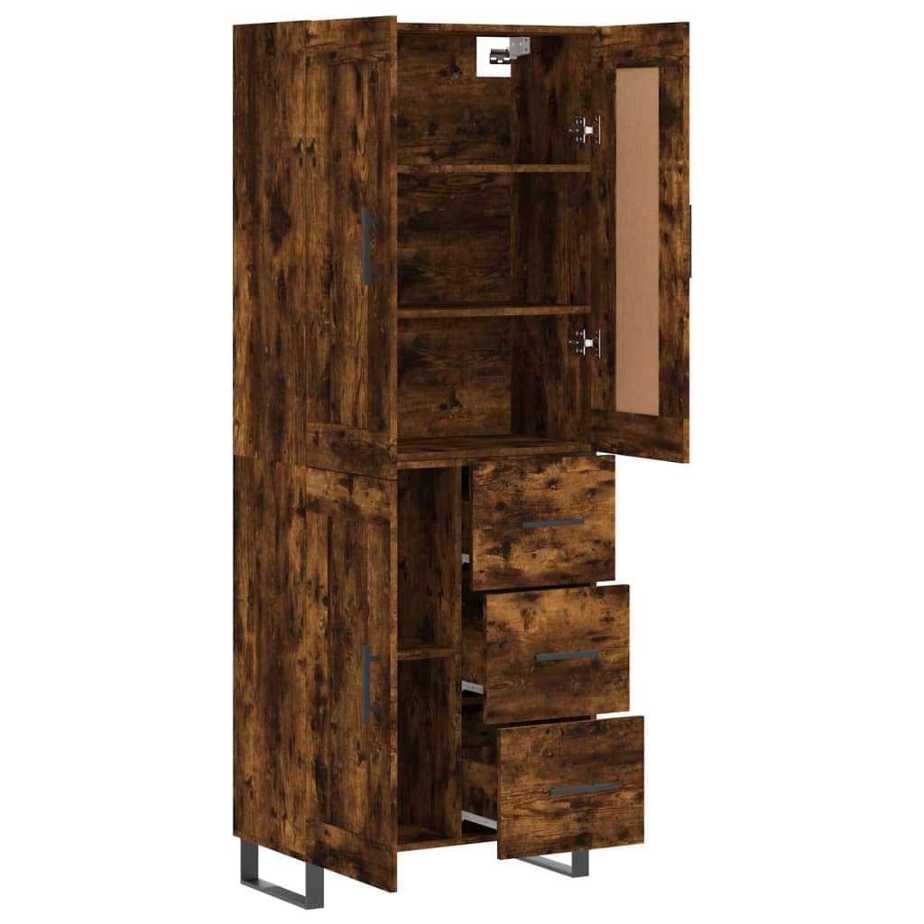 vidaXL Witrynka przydymiony dąb 69,5x34x180 cm materiał drewnopochodny