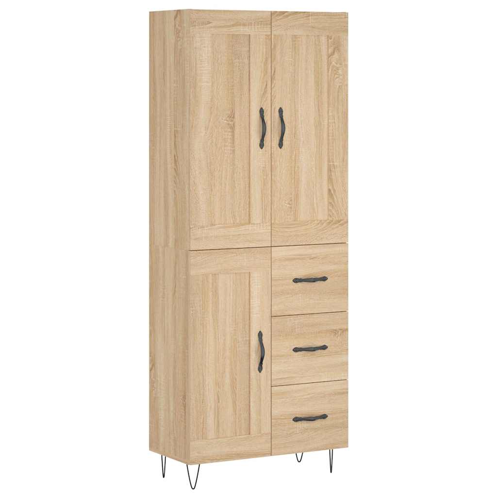 vidaXL Witrynka, dąb sonoma, 69,5x34x180 cm, materiał drewnopochodny