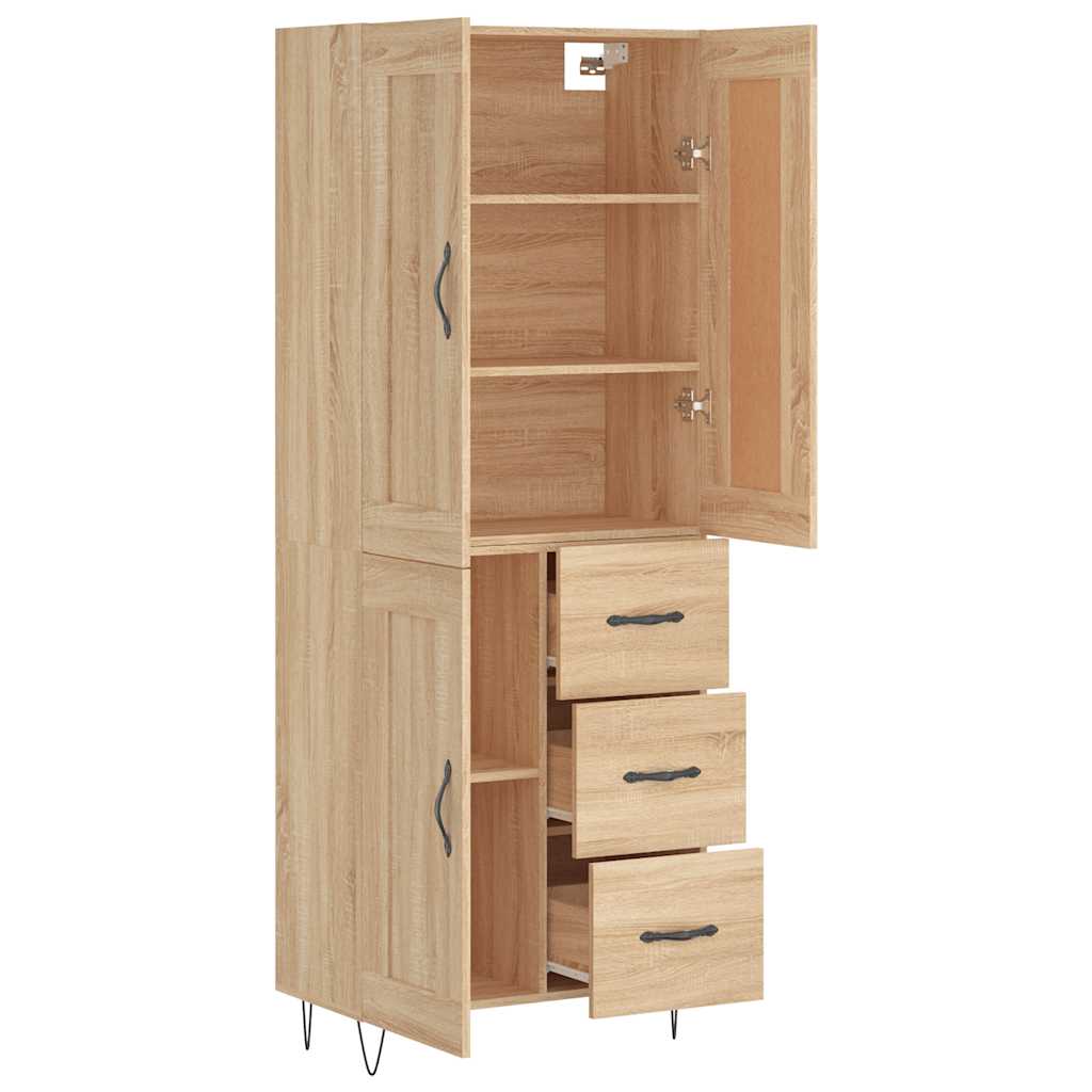 vidaXL Witrynka, dąb sonoma, 69,5x34x180 cm, materiał drewnopochodny