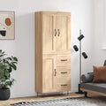 vidaXL Witrynka, dąb sonoma, 69,5x34x180 cm, materiał drewnopochodny