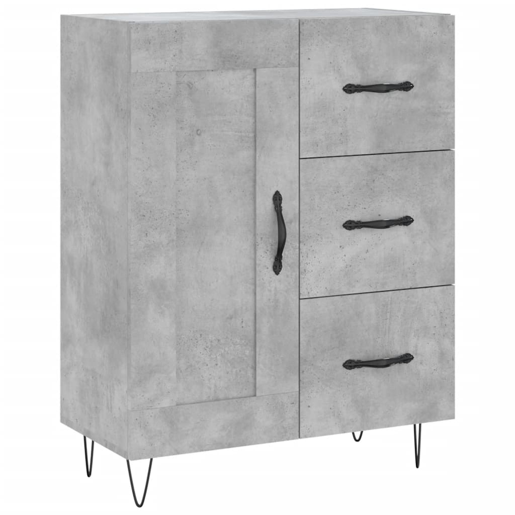 vidaXL Witrynka, szarość betonu 69,5x34x180 cm materiał drewnopochodny