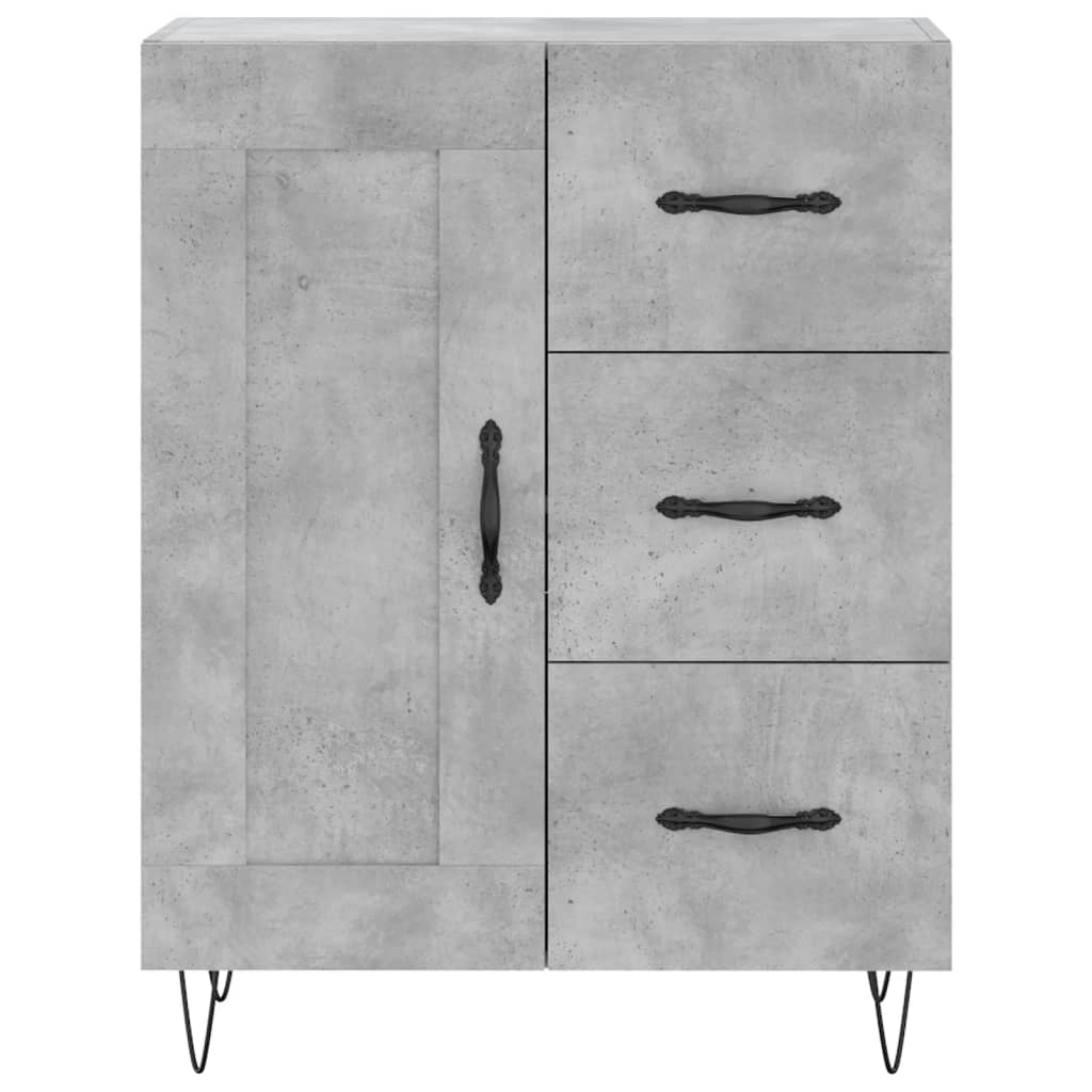 vidaXL Witrynka, szarość betonu 69,5x34x180 cm materiał drewnopochodny