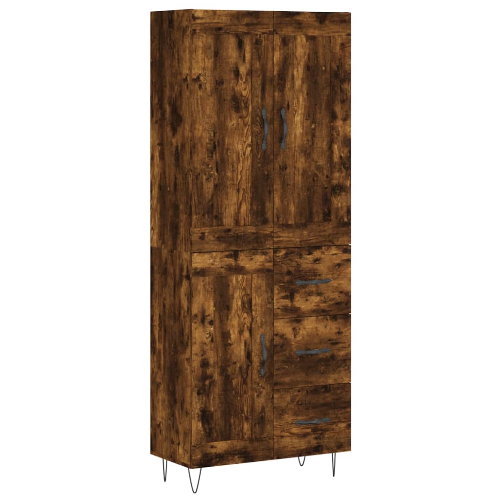 vidaXL Witrynka przydymiony dąb 69,5x34x180 cm materiał drewnopochodny