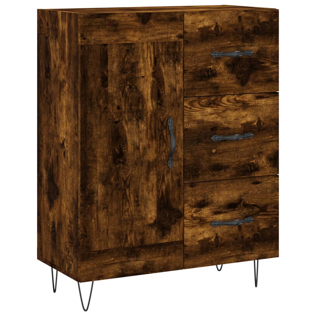 vidaXL Witrynka przydymiony dąb 69,5x34x180 cm materiał drewnopochodny