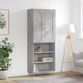 vidaXL Witrynka, szarość betonu 69,5x34x180 cm materiał drewnopochodny