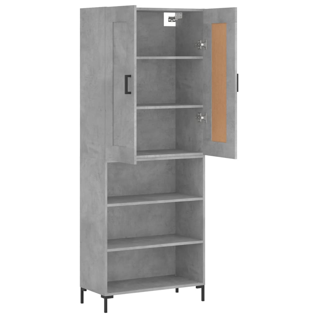 vidaXL Witrynka, szarość betonu 69,5x34x180 cm materiał drewnopochodny