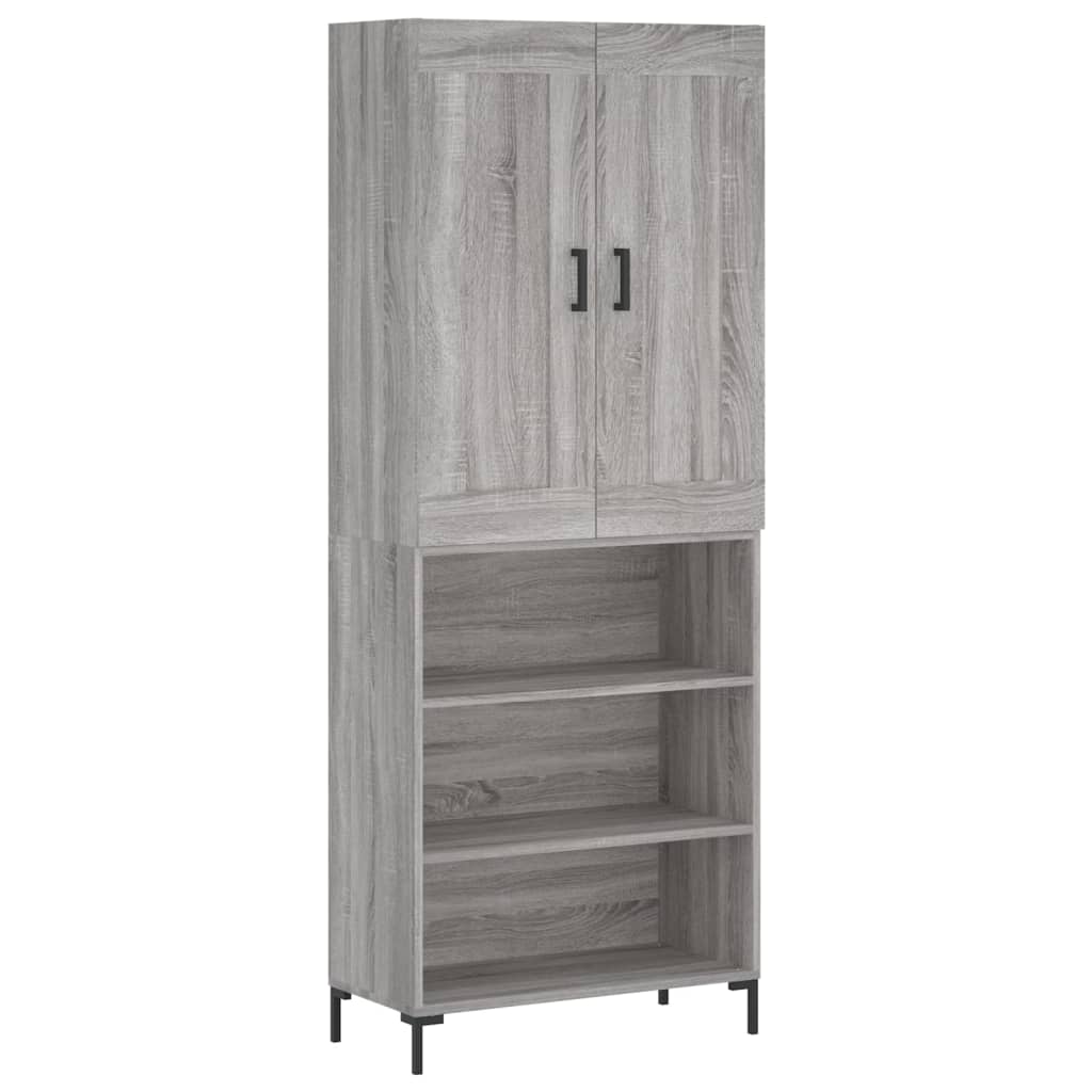 vidaXL Witrynka szary dąb sonoma 69,5x34x180cm materiał drewnopochodny