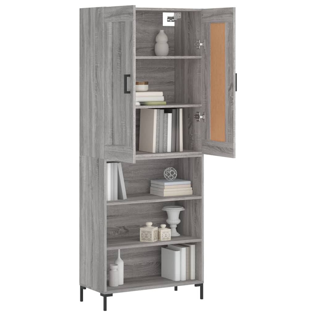 vidaXL Witrynka szary dąb sonoma 69,5x34x180cm materiał drewnopochodny