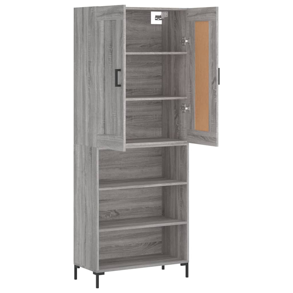 vidaXL Witrynka szary dąb sonoma 69,5x34x180cm materiał drewnopochodny
