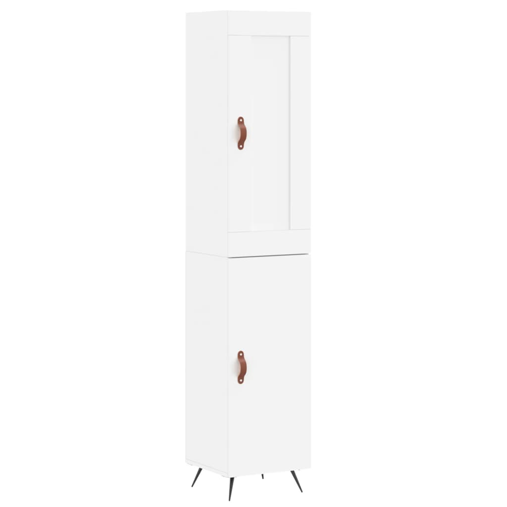 vidaXL Wysoka szafka, biała, 34,5x34x180 cm, materiał drewnopochodny