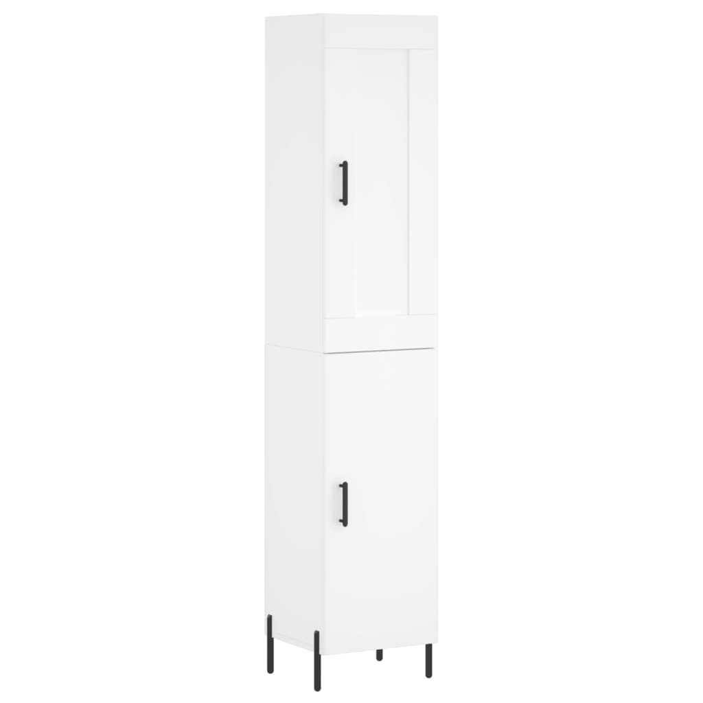 vidaXL Wysoka szafka, biała, 34,5x34x180 cm, materiał drewnopochodny