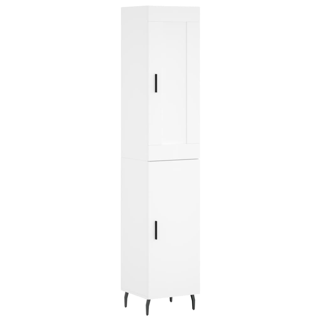 vidaXL Wysoka szafka, biała, 34,5x34x180 cm, materiał drewnopochodny