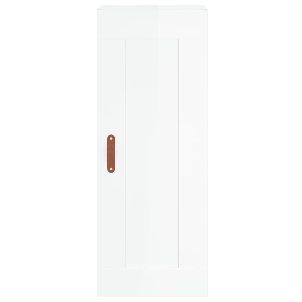 vidaXL Wysoka szafka, biała z wysokim połyskiem, 34,5x34x180 cm
