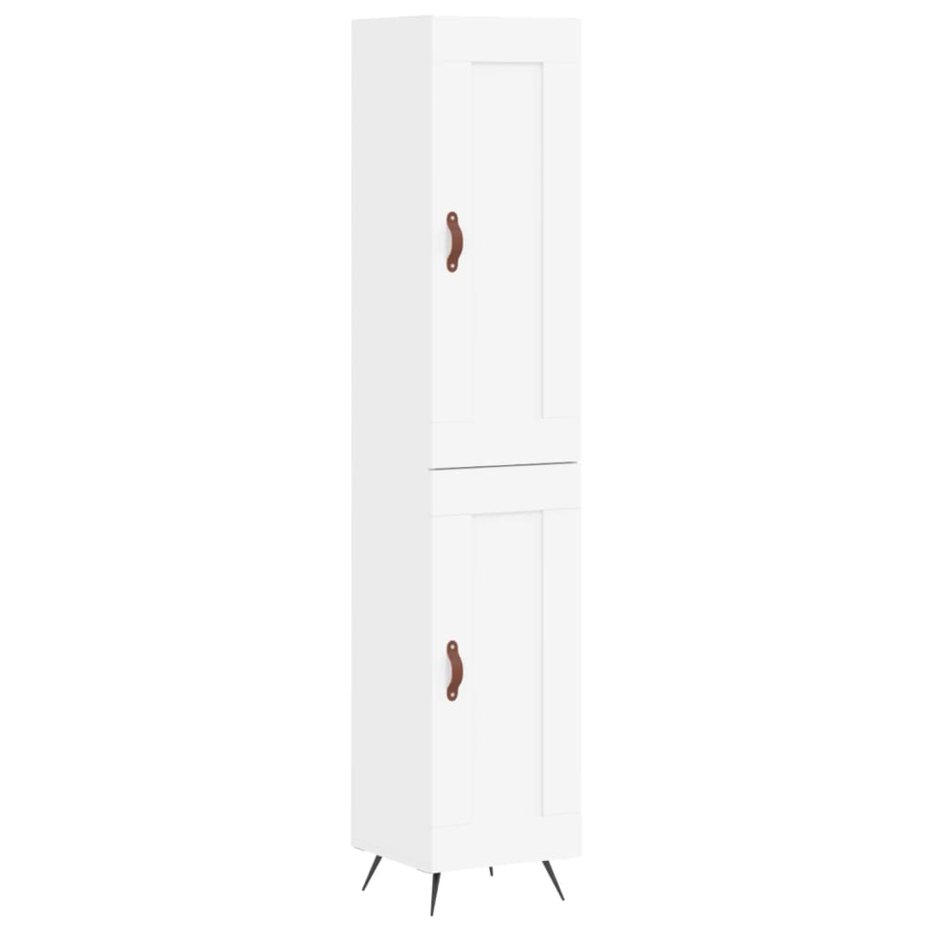 vidaXL Wysoka szafka, biała, 34,5x34x180 cm, materiał drewnopochodny