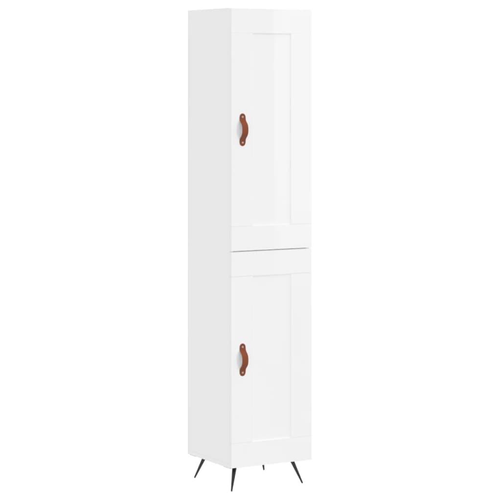 vidaXL Wysoka szafka, biała z wysokim połyskiem, 34,5x34x180 cm
