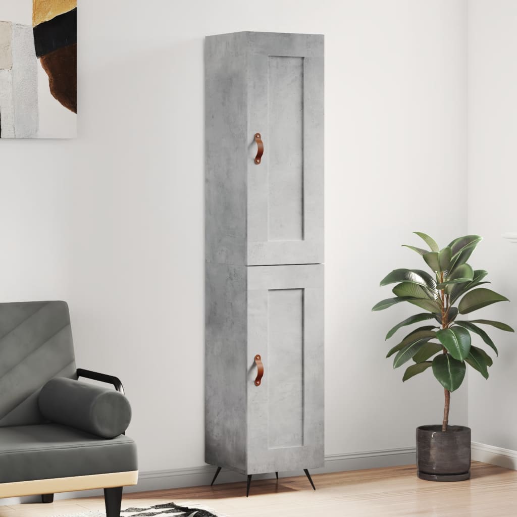 vidaXL Wysoka szafka, szarość betonu, 34,5x34x180 cm
