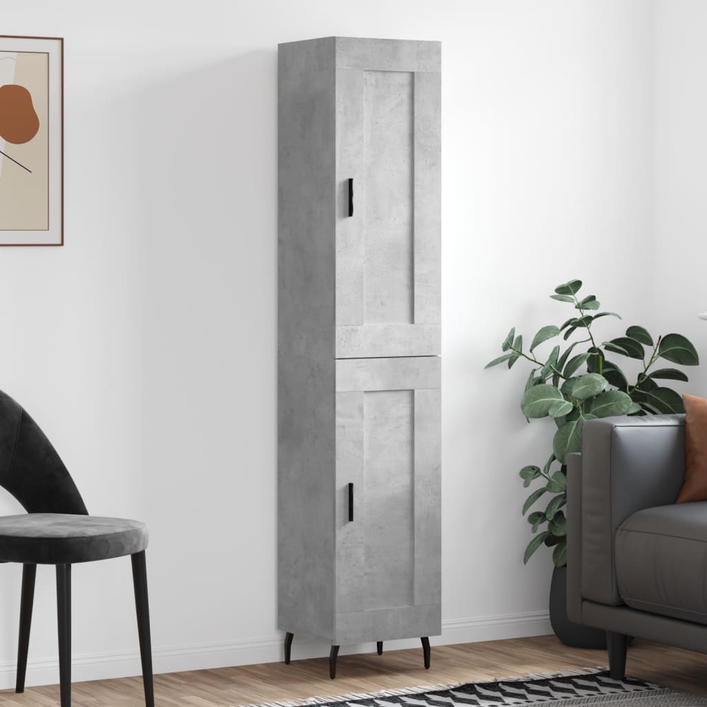 vidaXL Wysoka szafka, szarość betonu, 34,5x34x180 cm